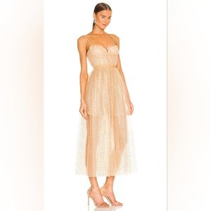 Sau Lee Selena Dress Gold Size US 2 UK 6